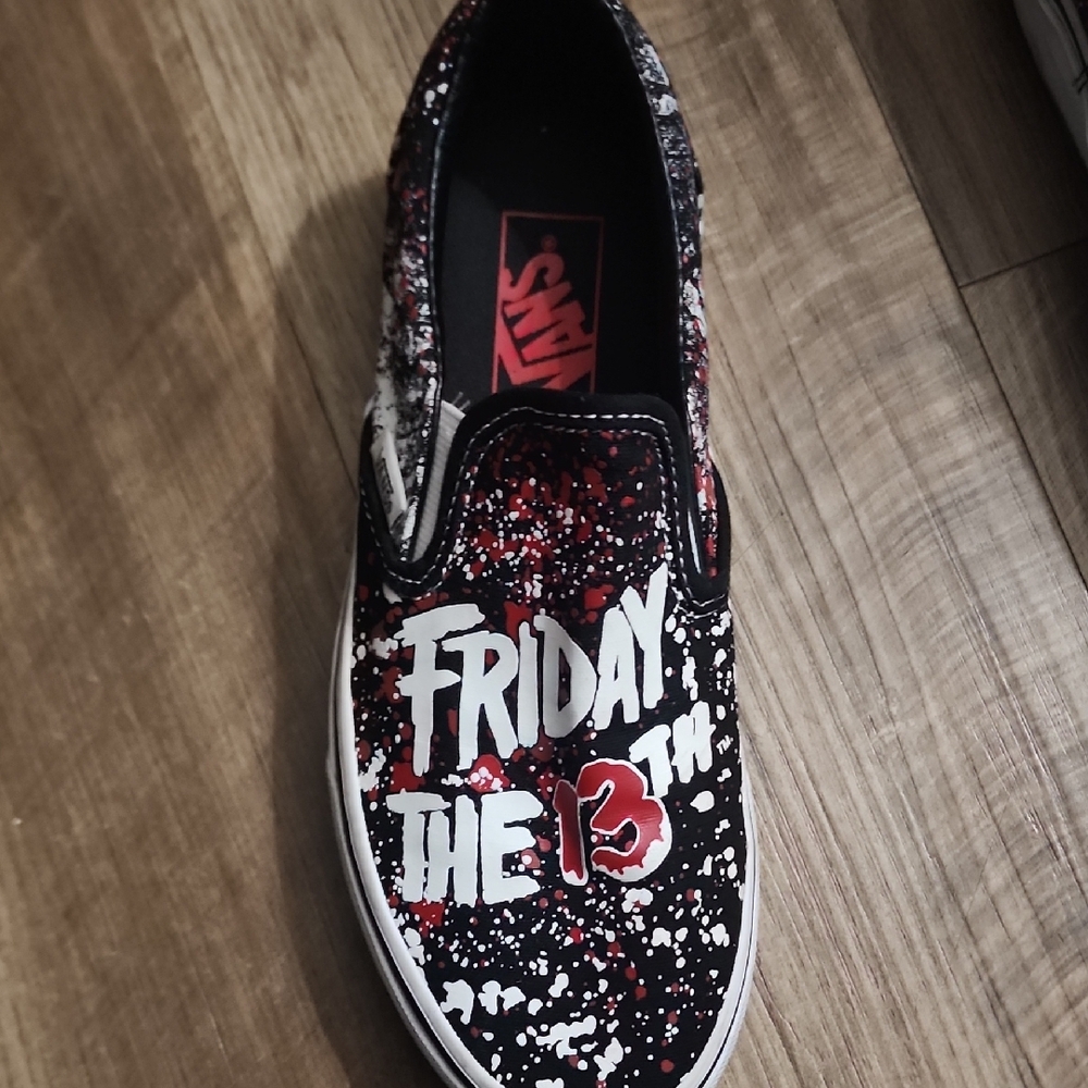 Vans Friday the 13th Jason Voorhees Horror Slip-On Sneakers Size 5.5 - Picture 3 of 11